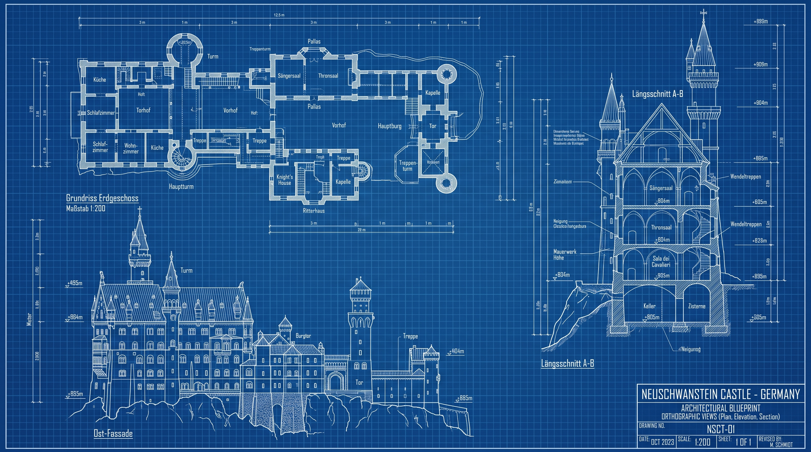 Neuschwanstein blueprint