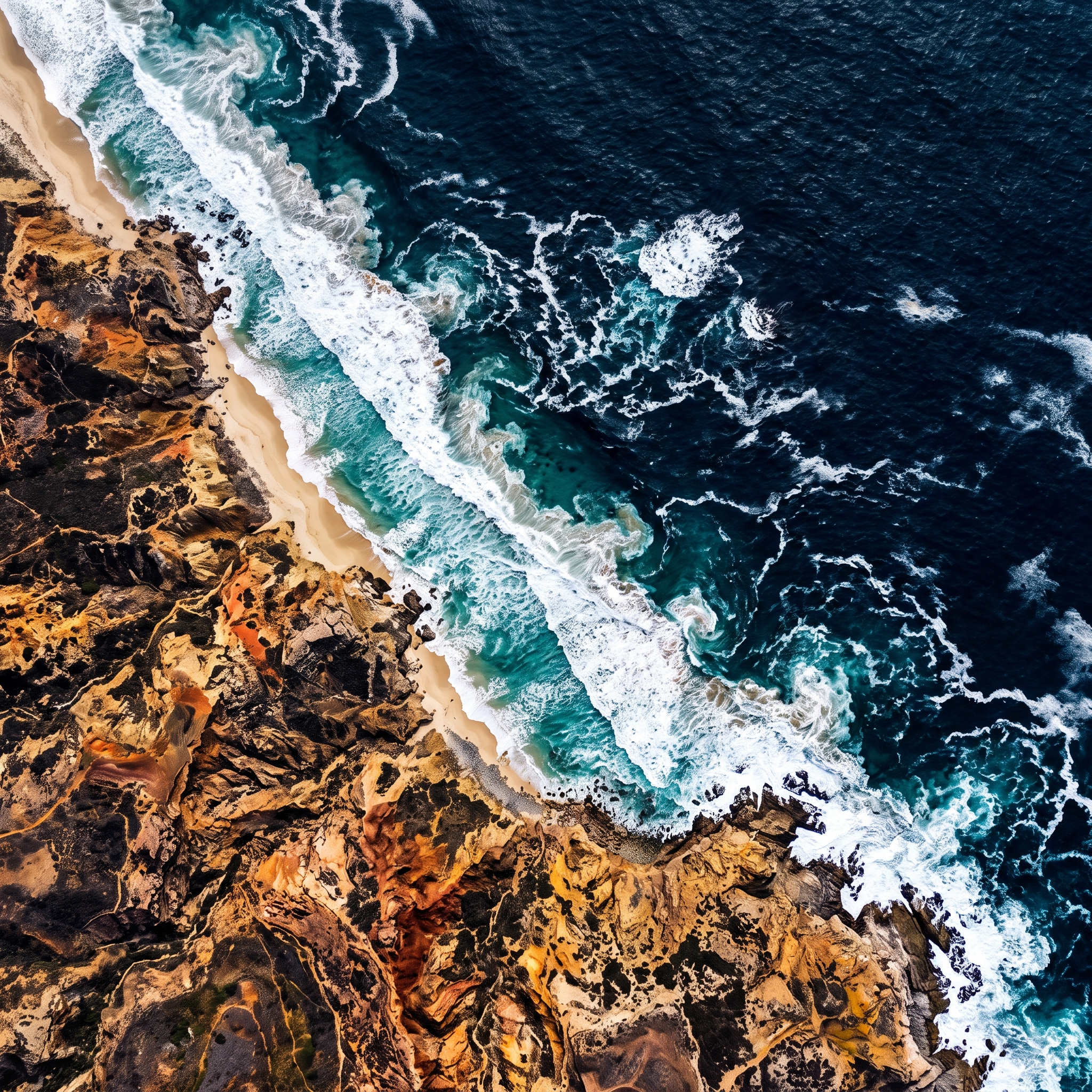 Aerial coastline